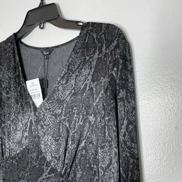 Rails Black Marble Print Long Sleeve Midi Dress Size M Women's NEW - Picture 2 of 10